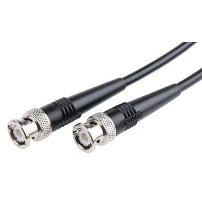 Radiall Male BNC to Male BNC Coaxial Cable, 1m, RG58 Coaxial, Terminated