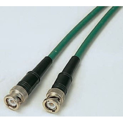 Radiall Male BNC to Male BNC Coaxial Cable, 250mm, RG59 Coaxial, Terminated