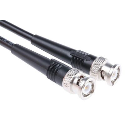 Radiall Male BNC to Male BNC Coaxial Cable, 1m, RG223 Coaxial, Terminated