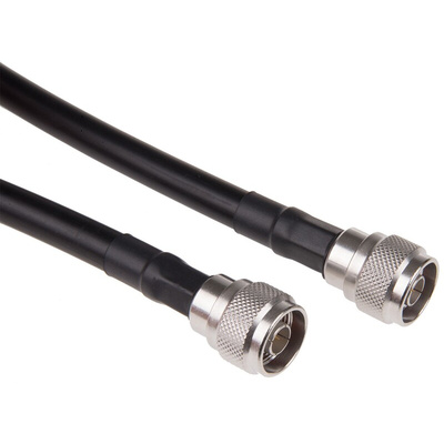 Radiall Male N Type to Male N Type Coaxial Cable, 1m, RG214 Coaxial, Terminated