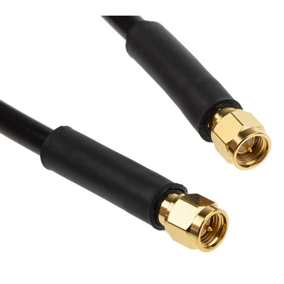 RS PRO Male SMA to Male SMA Coaxial Cable, 1.5m, RG233 Coaxial, Terminated