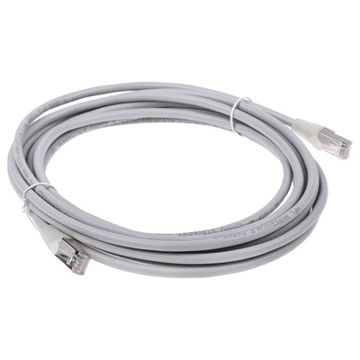 RS PRO Cat5e Male RJ45 to Male RJ45 Ethernet Cable, F/UTP, Grey PVC Sheath, 5m