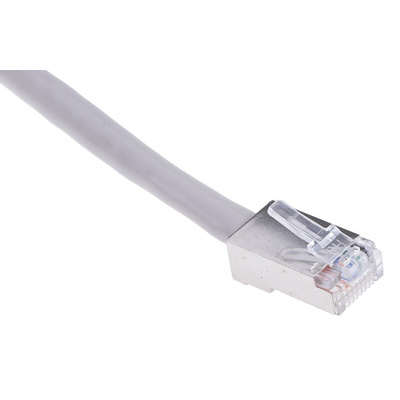 RS PRO Cat5e Male RJ45 to Female RJ45 Ethernet Cable, STP, Grey, 200mm