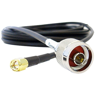 Siretta ASMR Series Male SMA to Male N Type Coaxial Cable, 10m, RF LLC200A Coaxial, Terminated