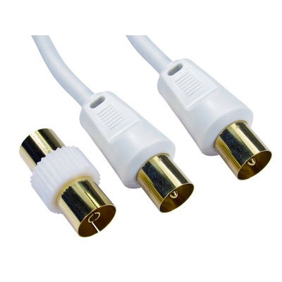 RS PRO Male TV Aerial Connector to Male TV Aerial Connector Coaxial Cable, 50m, RF Coaxial, Terminated