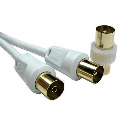 RS PRO Male TV Aerial Connector to Female TV Aerial Connector Coaxial Cable, 3C2V Coaxial, Terminated