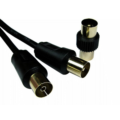 RS PRO Male TV Aerial Connector to Female TV Aerial Connector Coaxial Cable, 3C2V Coaxial, Terminated