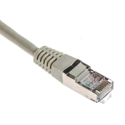 RS PRO Cat5 Male RJ45 to Male RJ45 Ethernet Cable, F/UTP, Grey PVC Sheath, 10m