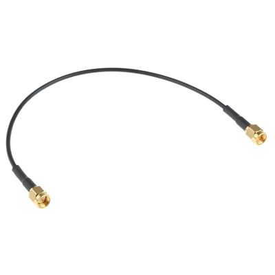 TE Connectivity Male SMA to Male SMA Coaxial Cable, 250mm, RG174 Coaxial, Terminated