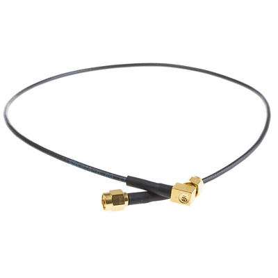 TE Connectivity Male SMA to Male SMA Coaxial Cable, 500mm, RG174 Coaxial, Terminated