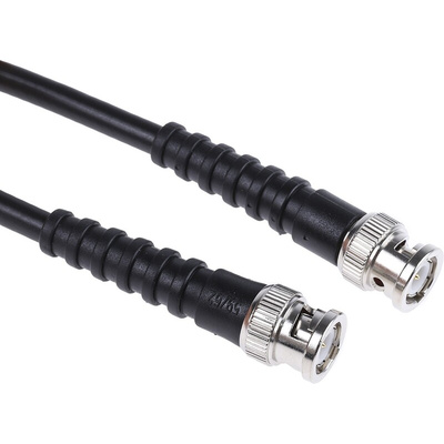 RS PRO Male BNC to Male BNC Coaxial Cable, 500mm, RG59 Coaxial, Terminated