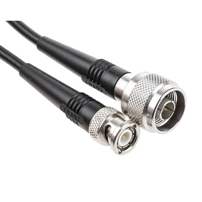 Radiall Male BNC to Male N Type Coaxial Cable, 500mm, RG58 Coaxial, Terminated