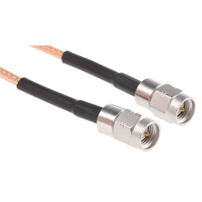 Radiall Male SMA to Male SMA Coaxial Cable, 500mm, RG316 Coaxial, Terminated