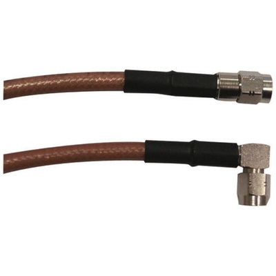 Radiall Male SMA to Male SMA Coaxial Cable, 500mm, RG316 Coaxial, Terminated