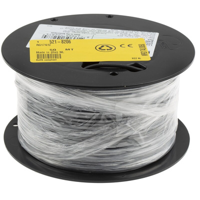 Belden MRG1740 Series Coaxial Cable, 50m, RG174/U Coaxial, Unterminated