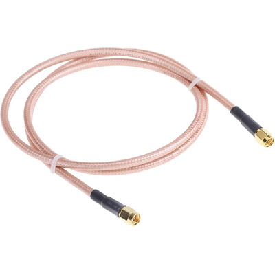 RS PRO Male SMA to Male SMA Coaxial Cable, 1m, RG142U Coaxial, Terminated