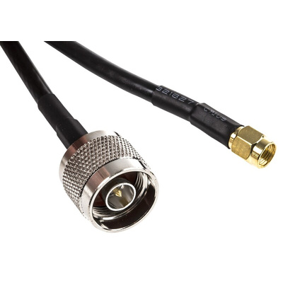 RF Solutions Male N Type to Male RP-SMA Coaxial Cable, 1m, RF Coaxial, Terminated