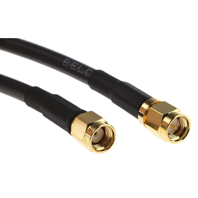 Mobilemark Male SMA to Male RP-SMA Coaxial Cable, 1m, RF195 Coaxial, Terminated
