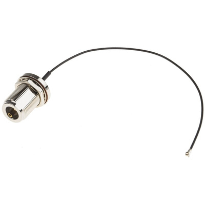 RS PRO Male N Type to Female U.FL Coaxial Cable, 200mm, RF Coaxial, Terminated