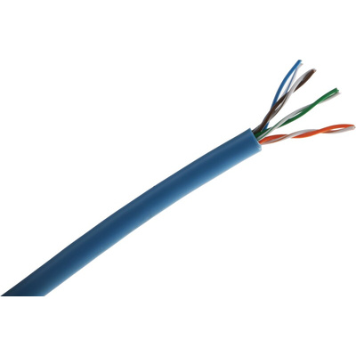 RS PRO Cat5 Ethernet Cable, U/UTP, Blue PVC Sheath, 50m