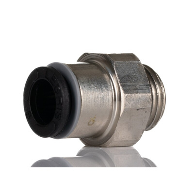 Legris LF3000 Series Straight Threaded Adaptor, G 1/8 Male to Push In 6 mm, Threaded-to-Tube Connection Style