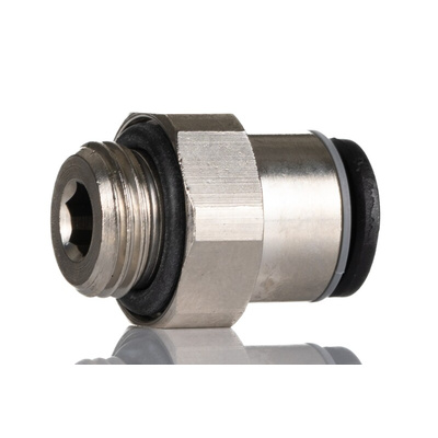 Legris LF3000 Series Straight Threaded Adaptor, G 1/8 Male to Push In 6 mm, Threaded-to-Tube Connection Style