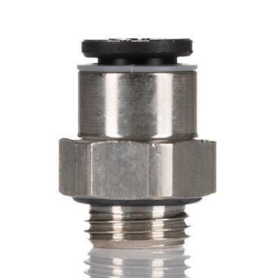 Legris LF3000 Series Straight Threaded Adaptor, G 1/8 Male to Push In 6 mm, Threaded-to-Tube Connection Style