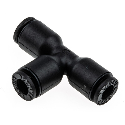 Legris LF3000 Series Tee Tube-to-Tube Adaptor Push In 4 mm, Push In 4 mm to Push In 4 mm, Tube-to-Tube Connection Style