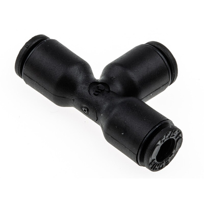 Legris LF3000 Series Tee Tube-to-Tube Adaptor Push In 4 mm, Push In 4 mm to Push In 4 mm, Tube-to-Tube Connection Style