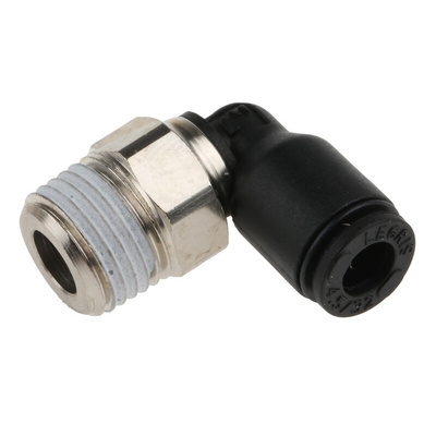 Legris LF3000 Series Elbow Threaded Adaptor, R 1/8 Male to Push In 4 mm, Threaded-to-Tube Connection Style