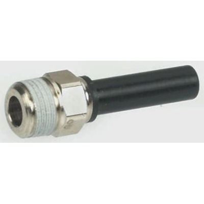 Legris LF3000 Series Straight Threaded Adaptor, R 1/4 Male to Push In 6 mm, Threaded-to-Tube Connection Style