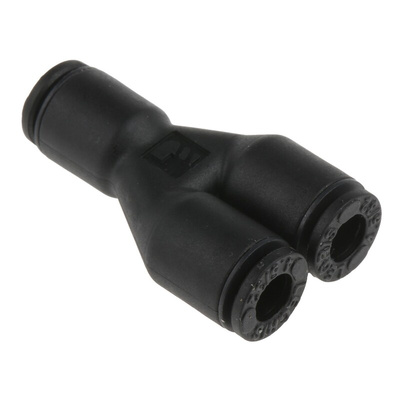 Legris LF3000 Series Y Tube-to-Tube Adaptor, Push In 4 mm to Push In 4 mm, Tube-to-Tube Connection Style