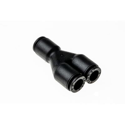 Legris LF3000 Series Y Tube-to-Tube Adaptor, Push In 6 mm to Push In 6 mm, Tube-to-Tube Connection Style