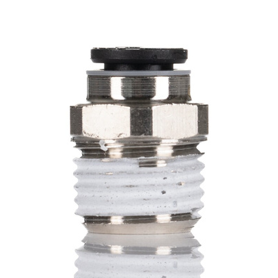Legris LF3000 Series Straight Threaded Adaptor, R 1/4 Male to Push In 6 mm, Threaded-to-Tube Connection Style