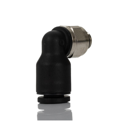 Legris LF3000 Series Elbow Threaded Adaptor, M5 Male to Push In 4 mm, Threaded-to-Tube Connection Style