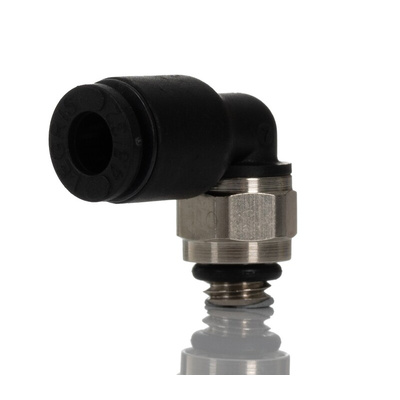 Legris LF3000 Series Elbow Threaded Adaptor, M5 Male to Push In 4 mm, Threaded-to-Tube Connection Style