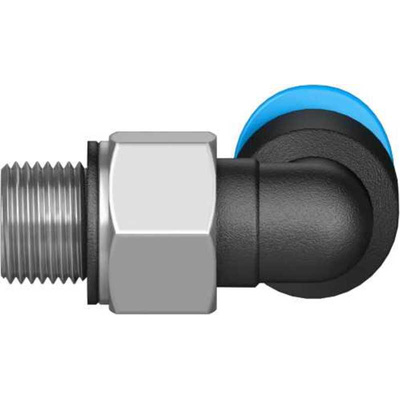 Festo QS Series Elbow Threaded Adaptor, M5 Male to Push In 4 mm, Threaded-to-Tube Connection Style, 153333