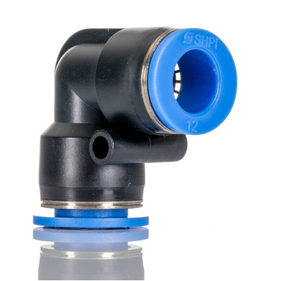 RS PRO Elbow Tube-toTube Adaptor, Push In 12 mm to Push In 12 mm, Tube-to-Tube Connection Style