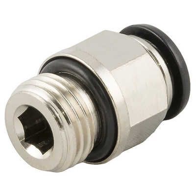 RS PRO Push-in Fitting, M5 Male to Push In 6 mm, Threaded-to-Tube Connection Style