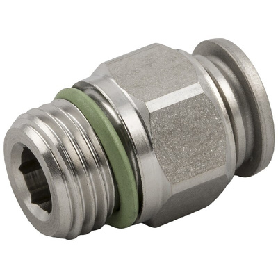 RS PRO Push-in Fitting, R 1/8 Male to Push In 6 mm, Threaded-to-Tube Connection Style