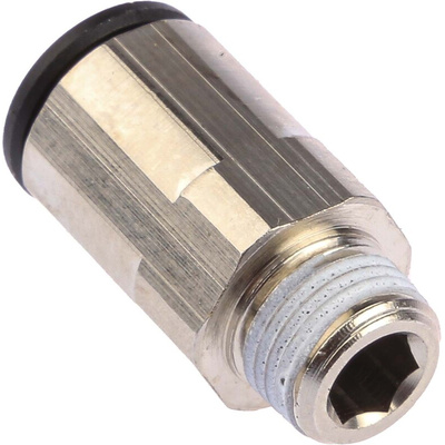 Legris LF3000 Series Straight Threaded Adaptor, R 1/8 Male to Push In 8 mm, Threaded-to-Tube Connection Style