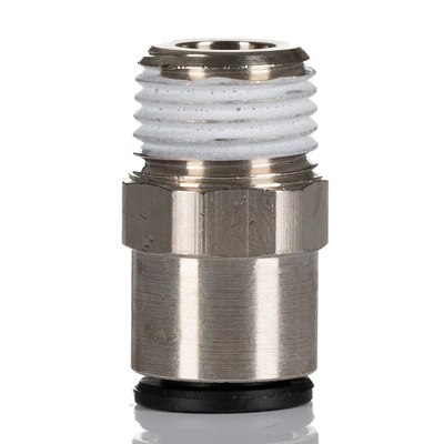 Legris LF3000 Series Straight Threaded Adaptor, R 1/4 Male to Push In 8 mm, Threaded-to-Tube Connection Style