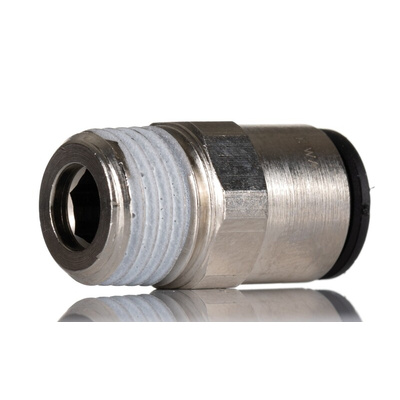 Legris LF3000 Series Straight Threaded Adaptor, R 1/4 Male to Push In 8 mm, Threaded-to-Tube Connection Style