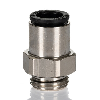 Legris LF3000 Series Straight Threaded Adaptor, G 1/4 Male to Push In 8 mm, Threaded-to-Tube Connection Style