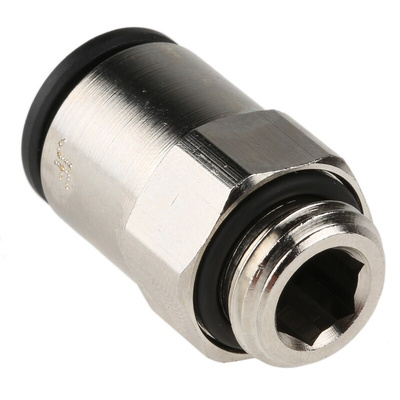 Legris LF3000 Series Straight Threaded Adaptor, G 1/4 Male to Push In 10 mm, Threaded-to-Tube Connection Style