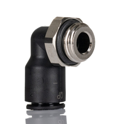 Legris LF3000 Series Elbow Threaded Adaptor, G 1/4 Male to Push In 8 mm, Threaded-to-Tube Connection Style