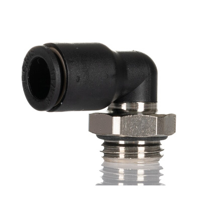 Legris LF3000 Series Elbow Threaded Adaptor, G 1/4 Male to Push In 8 mm, Threaded-to-Tube Connection Style