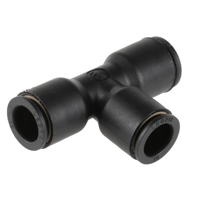 Legris LF3000 Series Tee Tube-to-Tube Adaptor Push In 10 mm, Push In 10 mm to Push In 10 mm, Tube-to-Tube Connection