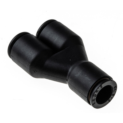 Legris LF3000 Series Y Tube-to-Tube Adaptor, Push In 8 mm to Push In 8 mm, Tube-to-Tube Connection Style