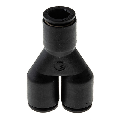 Legris LF3000 Series Y Tube-to-Tube Adaptor, Push In 8 mm to Push In 8 mm, Tube-to-Tube Connection Style
